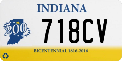 IN license plate 718CV