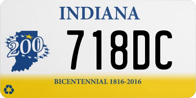 IN license plate 718DC