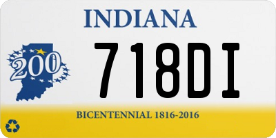 IN license plate 718DI