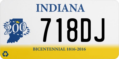 IN license plate 718DJ