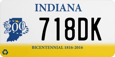 IN license plate 718DK