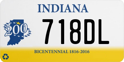 IN license plate 718DL