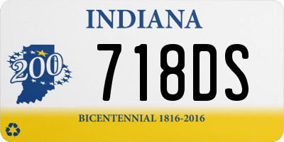 IN license plate 718DS