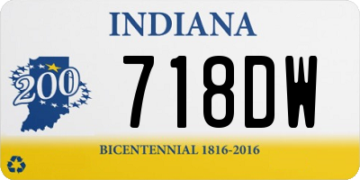 IN license plate 718DW