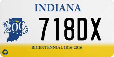 IN license plate 718DX