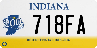 IN license plate 718FA