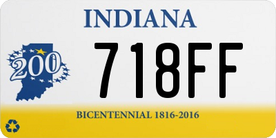 IN license plate 718FF