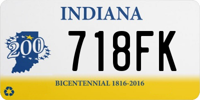 IN license plate 718FK