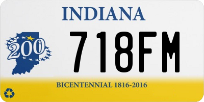 IN license plate 718FM