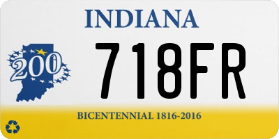 IN license plate 718FR
