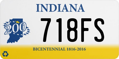 IN license plate 718FS