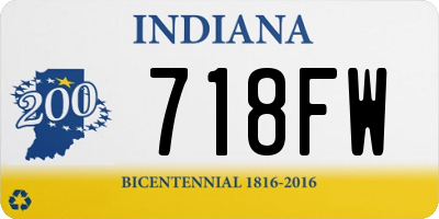IN license plate 718FW