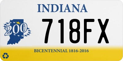 IN license plate 718FX