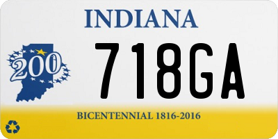 IN license plate 718GA