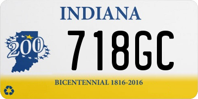 IN license plate 718GC