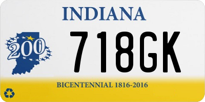 IN license plate 718GK