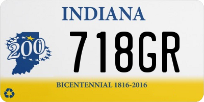 IN license plate 718GR