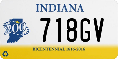 IN license plate 718GV