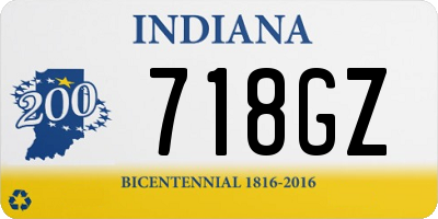 IN license plate 718GZ