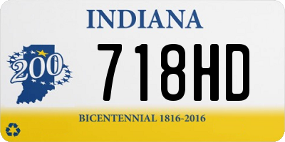 IN license plate 718HD