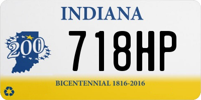 IN license plate 718HP