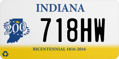 IN license plate 718HW