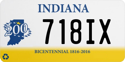 IN license plate 718IX