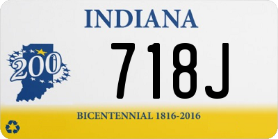 IN license plate 718J