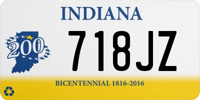 IN license plate 718JZ