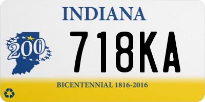 IN license plate 718KA