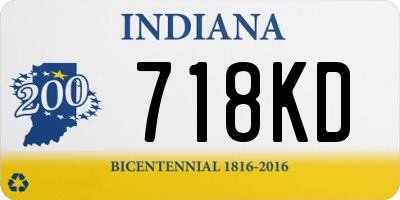 IN license plate 718KD