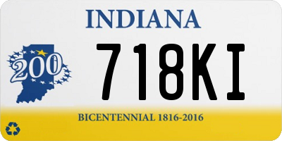 IN license plate 718KI