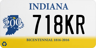 IN license plate 718KR