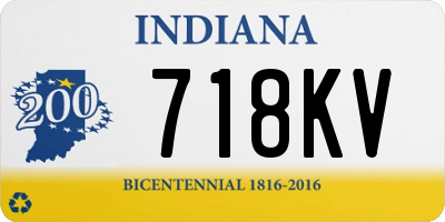 IN license plate 718KV