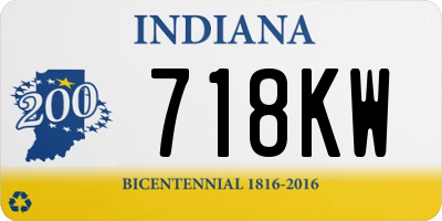 IN license plate 718KW