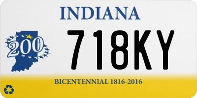 IN license plate 718KY
