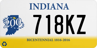 IN license plate 718KZ