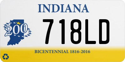 IN license plate 718LD