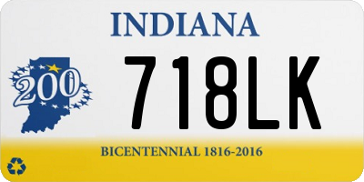 IN license plate 718LK