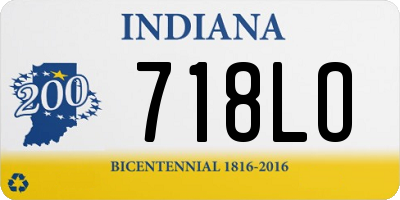 IN license plate 718LO