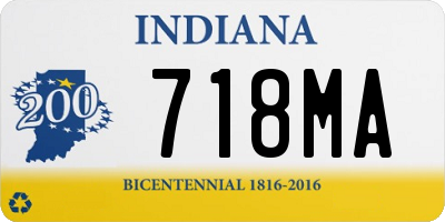 IN license plate 718MA