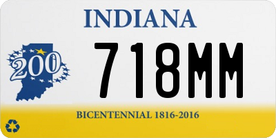 IN license plate 718MM