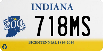 IN license plate 718MS