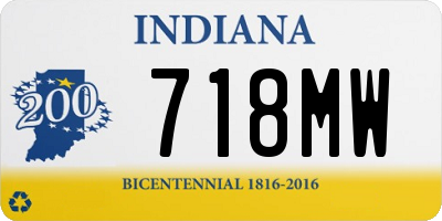 IN license plate 718MW