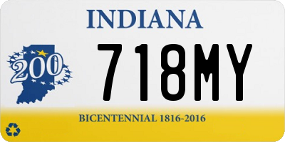 IN license plate 718MY