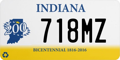 IN license plate 718MZ