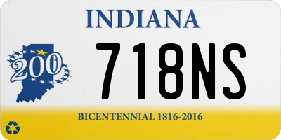 IN license plate 718NS