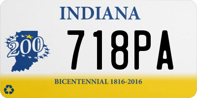 IN license plate 718PA