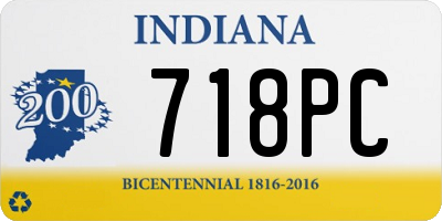 IN license plate 718PC