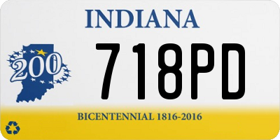 IN license plate 718PD